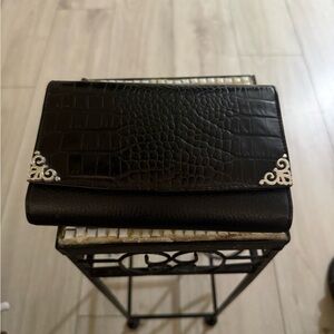 Brighton Black Crocodile-Embossed Wallet